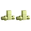 Keenware KRA-216 Midas Square Towel Rail & Radiator Straight Valves: