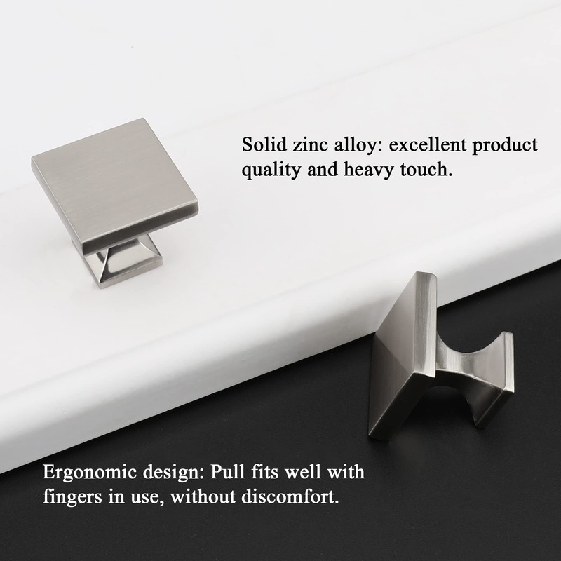 homdiy 10 Pack Cabinet Knobs Brushed Nickel Drawer Knobs -