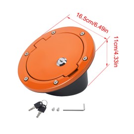 JeCar Fuel Filler Door Locking Gas Cap Cover Exterior Accessories for Jeep Wrangler 2007-2018 JK & Unlimited, Orange