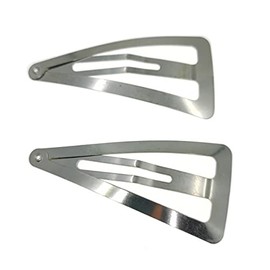 20 Pcs Triangle Shaped Metal Snap Hair Clips No Slip Barrettes Hair Accessories for Girls and Women (Silver)