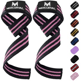 MERCURYAL Straps Gym - Powerlifting Straps - Gym Accessories - Gym Accessories - Lifting Straps - Deadlift - Black & Pink
