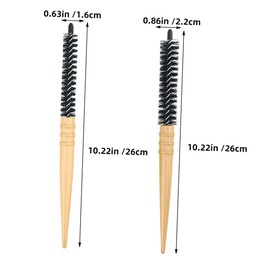 VICASKY 2pcs Wooden Round Hair Brush Detangling Brush for Hair Smoothing and Styling