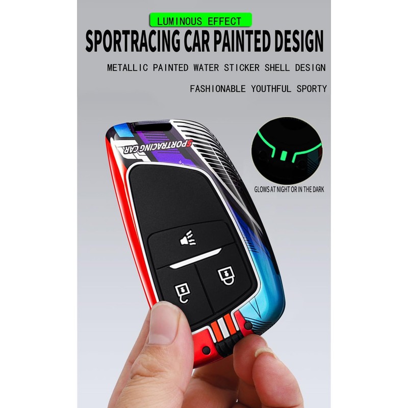 HIBEYO Key Fob Cover Compatible with Buick Envision GMC Yukon