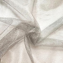 1 Yard x 160 cm Net Tulle Fabrics Mesh Tulle Fabric Clothing Fabric Decorative Fabric Tulle Mesh Fabrics Mesh Fabric for DIY Sewing Crafts Gift Package Wedding Dress Veil Headwear, Silver
