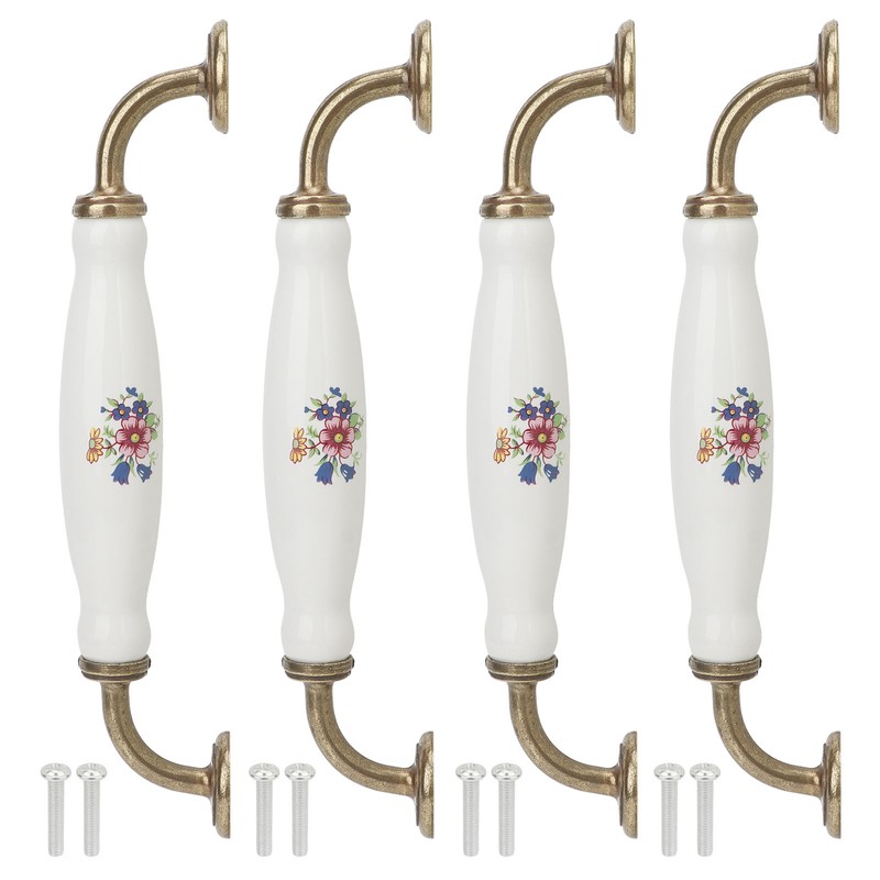 4 Sets Ceramic Handle European Style 160mm Hole Distance Cabinet