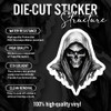 3Pcs Grim Reaper Death Skull Vinyl Decal Bumper Sticker 5