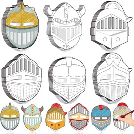 Liliful 30 Set Helmet of Salvation Craft for Kids Bulk Color Your Own DIY Kit Armor of God Knight Mask Crafts Religious Bible Blank Paper Arts for Fun Activity Party Favor