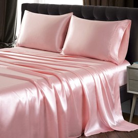 Both Sides Luxury Mulberry Silk Pillowcase 19 Momme Soft Breathable Avoid Facial Wrinkles Hidden Zipper 1pc/pack 100% Pure Natural Silk (Pink, Standard 50x75cm)