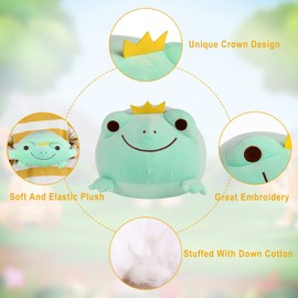 JUNERAIN Super Soft Frog Plush Stuffed Animal,Cute Frog Squishy Hugging Pillow,Adorable Frog Plushie Toy Gift for Kids Toddlers Children Girls Boys Baby,Cuddly Plush Frog Decoration,30cm