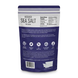 Fine Grain Kosher Salt, Non-Iodized & Natural Fine Replacement for Table Salt for Table Shakers, 14 oz Bag