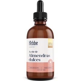 HEBBE Aceite De Almendras Dulces 120 ml Orgánico Y Vegano Para Piel Y Cabello Hidratante Natural Anti Envejecimiento Facial Fortalece Pestañas Y Uñas