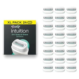 Wilkinson Sword Intuition Soap & Shave Sensitive Women's Razor, 24 Refills