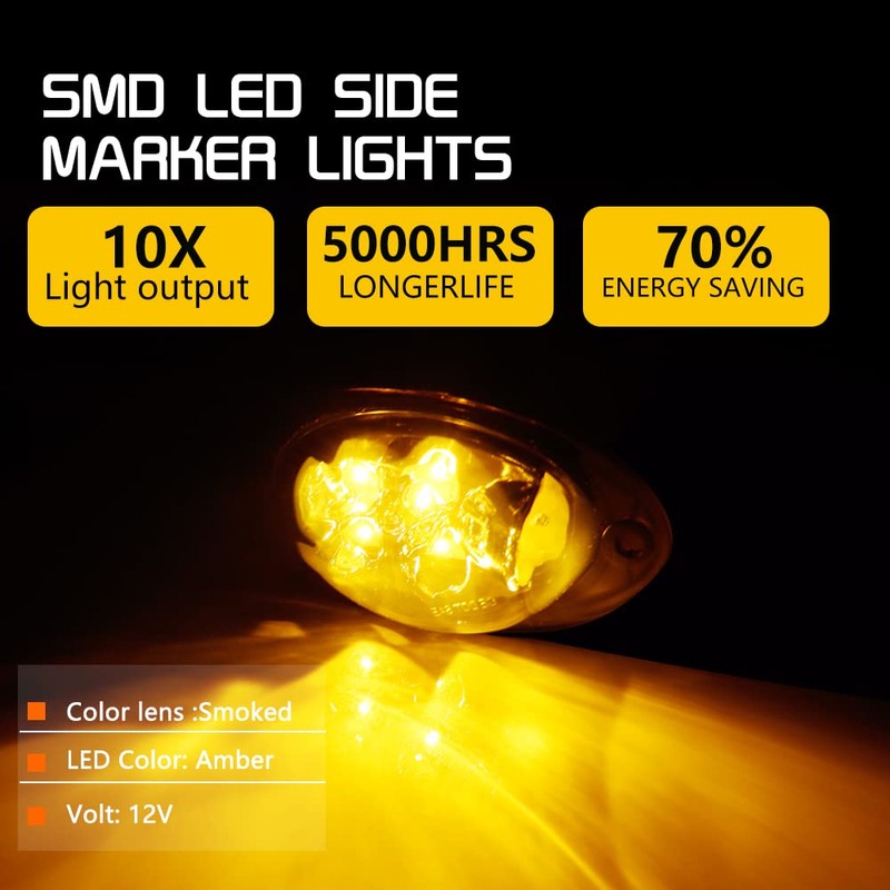 Tonsya Lente ahumada LED compatible con luces intermitentes laterales delanteras