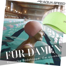 Aqua Speed Swimming Cap Women Swimming Cap Long Hair Extremely Stretchy Latex Swimming Cap Women's Swim Cap Swimming Cap Women Girls Lime Green 11 Bombastic