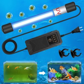 Rutloy 11W Timer UV Aquarium Clean Light Algae Removal Light Fish Tank LED Aquarium Green Clean Waterproof for Pond Tank