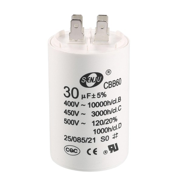 uxcell CBB60 Run Capacitor 30uF 450V AC Double Insert 50/60Hz