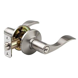 Master Lock WL0115 Wave Lever Door Knob with Lock, Satin Nickel