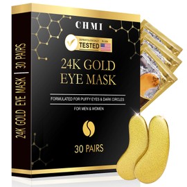 CHMI Under Eye Patches (30 Pairs), Collagen Skin Care Products,24K Gold Under Eye Mask for Puffy Eyes,Dark Circles,Undereye Bags and Wrinkles,Natural Ingredients.