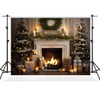 Kate 7×5ft Christmas Backdrop Xmas Indoor Fireplace Christmas Tree Christmas