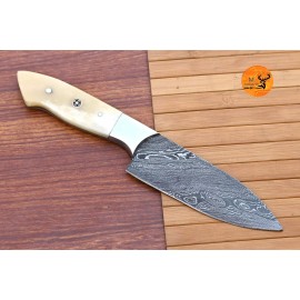 M DAMASCUS CUSTOM HANDMADE FORGED DAMASCUS STEEL CHEF STEAK KNIFE KITCHEN KNIFE 1953