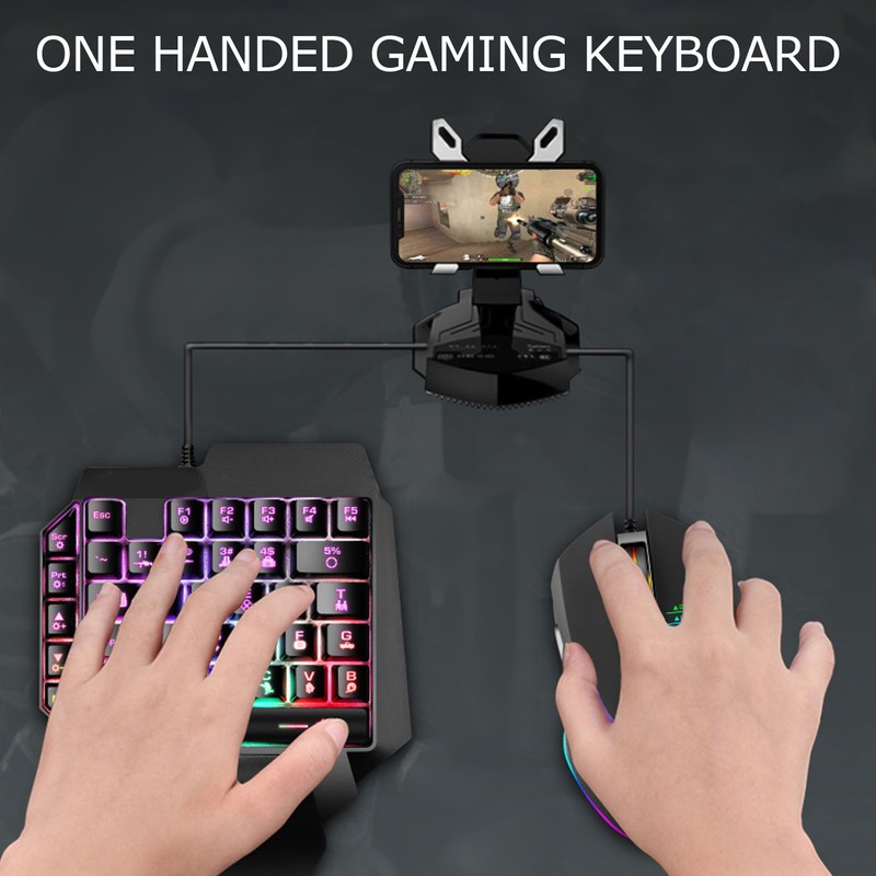 One Handed Gaming Keyboard 39 Keys Luminous Ergonomic Design Anti