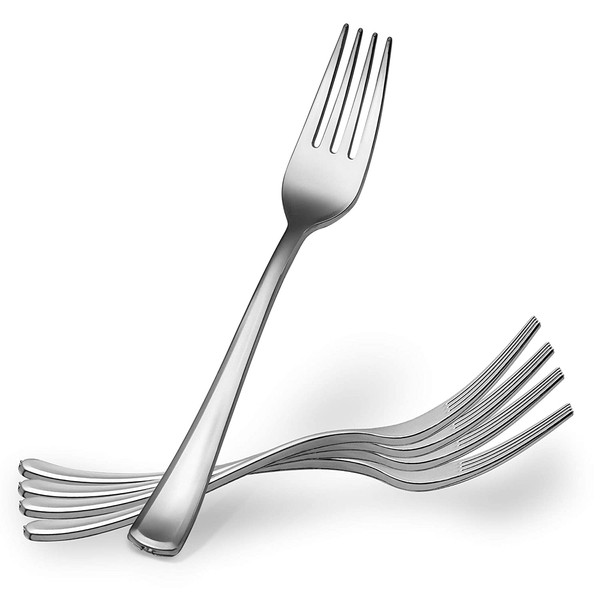 Plasticpro Disposable Heavy Duty Silver Plastic Forks, Fancy Plastic Silverware Looks Like Real Silver Cutlery - Utensils Great for Catering Events, Restaurants, Parties and Weddings Pack of 80