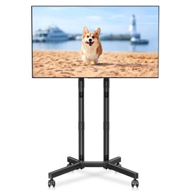 XINLEI Mobile TV Stand with Wheels for Most 32-75 Inch Flat/Curved Screens TVs, Height Adjustable Rolling TV Cart Without Shelf, up to 88 lbs, Max VESA 600x400, ML70A