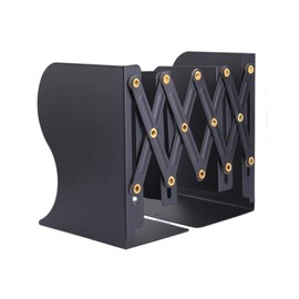 Nisorpa Adjustable Metal Iron Bookends Holder Stand Heavy Duty Expandable Book Ends Desktop Book Organizer Shelves Black
