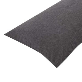 Set of 2 Pillowcases, 100% Organic Cotton, Washed Cotton, 19.7 x 27.6 inches (50 x 70 cm), Pillow Case, Dust Mite, Antibacterial, Odor Resistant, Charcoal Gray