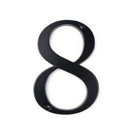 HASWARE House Number Sign 4 inch (10 cm) Modern Door Numbers Signage Plaque Street Home Address Numerals Zinc Alloy (Black, 8)