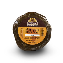 Okay African Black Soap from Ghana with Shea Butter, 6 Ounce
