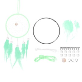 PATIKIL DIY Dream Catcher Kit Making Dream Catcher Supplies Wall Hanging Handmade Dream Catcher Kit Style 3 Green