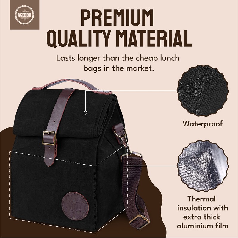 ASEBBO Insulated Lunch Bag for Women & Men - Reusable