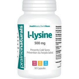 Prairie Naturals L-Lysine 500mg (Gluten and Dairy Free), 180 Capsules (90 + 90 Duo Pack)