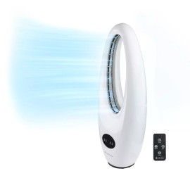 Comfort Zone 28" Oscillating Bladeless Tower Fan with Remote Control, 3-Speeds