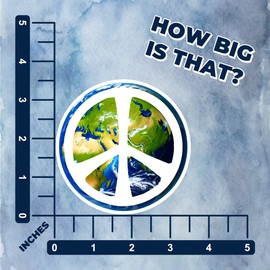 3-Pack Earth Peace Sign Vinyl Bumper Stickers - 3.5 Inch Waterproof Decals for Tumblers, Cars, Trucks, Windows, Laptops - Peace Sign Car Stickers, Hippie, Peace on Earth Die Cut Decals