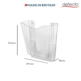 Deflecto Clear Portrait A4 Wall Mounted Document Holder with Antimicrobial - Pack of 6 - A4 Sign Holder - A4 Leaflet Holder Wall Mounted Letter Rack - Leaflet Display Stands A4 Poster Holder Brochure