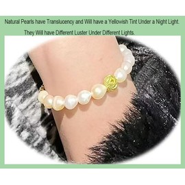Chavdar Natural Freshwater Pearl Bracelet for Women - Exquisite and Elegant 7-8mm color Bracelet - 925 Adjustable Gold Buckle, 7-8mm, pearl, Pearl
