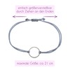 Selfmade Jewelry Women's Circle Silver Adjustable Macrame Bracelet Size Adjustable