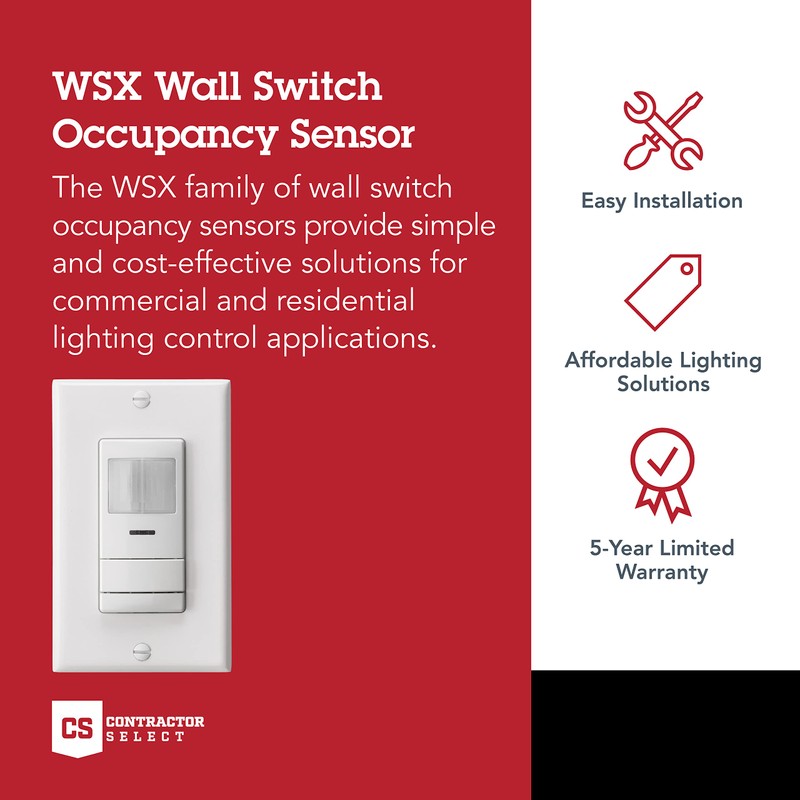 SensorSwitch Wall Mount Motion Sensor Switch, Passive Infrared Wall Switch
