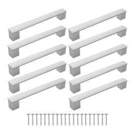Meblando Furniture Handles Set of 10, Cabinet Handles for Kitchen Cabinets, Silver, 160 mm Handles, Furniture Door Handles, Kitchen, Universal Drawer Handles and Kitchen Handles, Wardrobe Handle