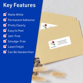 Avery Matte White Rectangle Labels, 1" x 2-5/8" Labels, 1,200 Printable Labels Total, Great for Address Labels, Product Labels, Food & Beverage Labels, and More