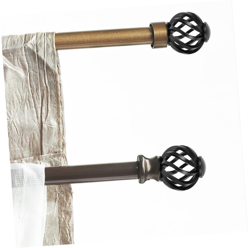 GRIRIW 4sets Curtain Rod Ends White Caps Gunmetal Black Urn