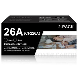 26A Toner Cartridge High Yield Black (2-Pack) Replacement for HP 26A 26X CF226A Works for M402n MFP M426fdw M402dn M402 M402dw M402dne M426fdn M426 M426dw Printer，CF226AD1