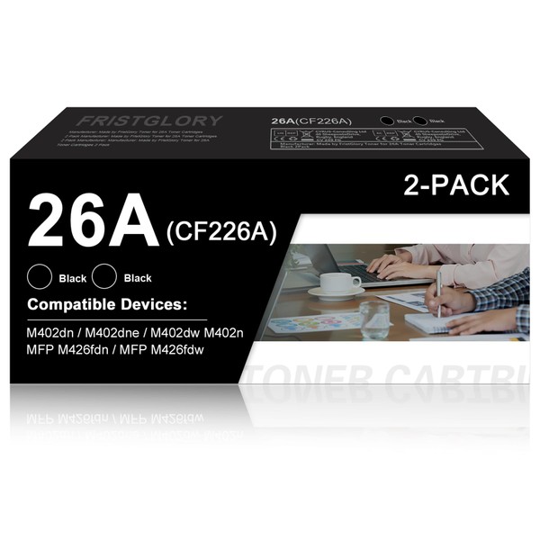 26A Toner Cartridge High Yield Black (2-Pack) Replacement for HP