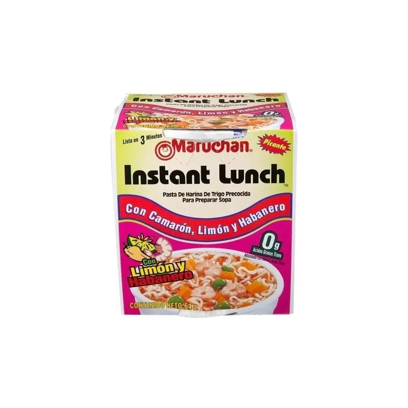 Pack 12 Sopas Maruchan Camarón Con Limon Y Chile Habanero