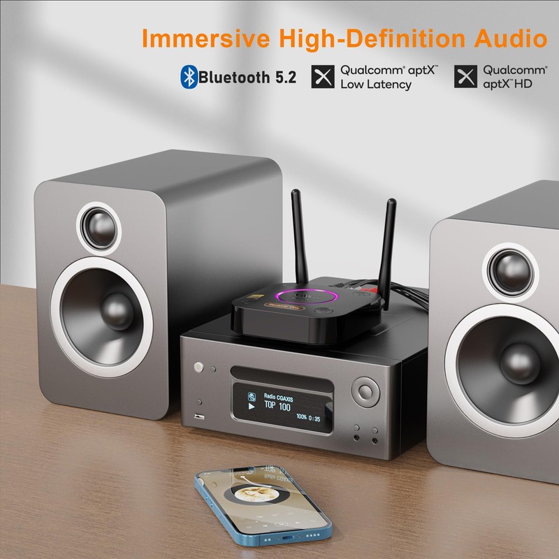 1Mii B06Ultra LDAC Bluetooth Receiver, Hi-Res Bluetooth 5.2 Wireless Audio