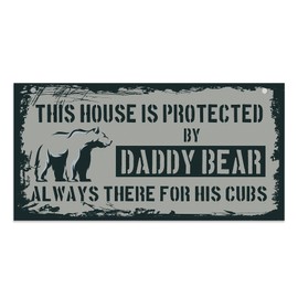 Bang Tidy Clothing Dads Man Cave Signs Garage Shed Door Office Wall Hanging Metal Plaque Gifts For Father's Day Present Birthday Christmas Dad Daddy - 2 Sizes - Daddy Bear