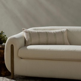 Loloi Magnolia Home by Joanna Gaines Lincoln Collection PMH0077 Natural/Green 12'' x 27'' Cover Only Pillow