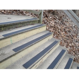 HandiTreads NST103748BKB Handi Non Slip Aluminum, Powder Coated Black, 3.75" x 48" with Color Matching Wood Screws, Each Stair Tread